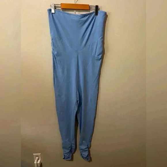 NWOT FREE PEOPLE Hot Shot Strapless Jumpsuit By Fp  Movement Raindrop Blue XS - Picture 2 of 5